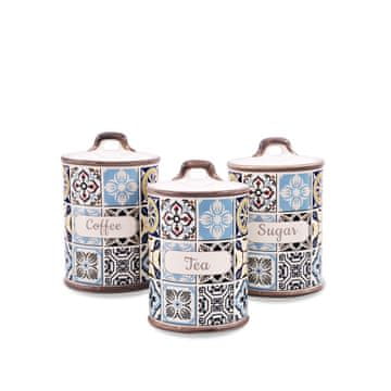 MAESTRO Set od 3 keramičke posude za kavu, čaj i šećer Holiday in Porto MR-20005-03CS