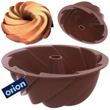 Orion Kalup za pečenje kolača s dimnjakom, silikonski, smeđi, cvijet, 23,5 cm, sillinie 151710
