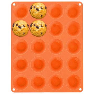 Orion Kalup za pečenje za 20 mini muffina, kolačića, muffina, silikonski, narančasti, sillinie 151764