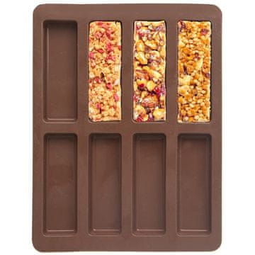 Orion Smeđi silikonski kalup za müsli pločice 22x16,5x1,5 cm 151793