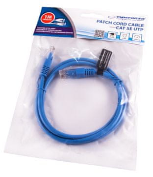 EB273B UTP CAT 5E patch kabel 1M plavi