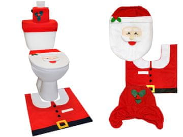 SW62 kupaonski set Božićna prostirka za WC školjku Djed Mraz, poklopac