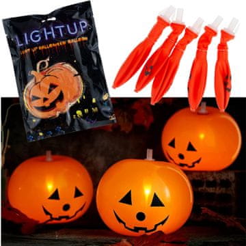TG74159 Halloween LED baloni 5 kom bundeva svjetleći ukrasi narančasti