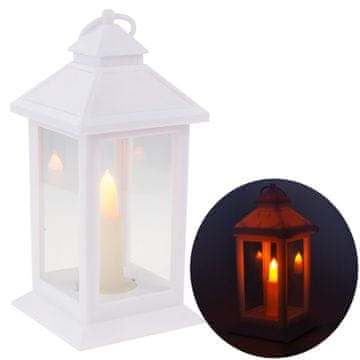 LED lampa, bijela, na baterije, toplo svjetlo, imitira plamen, s ručkom, visina 17 cm
