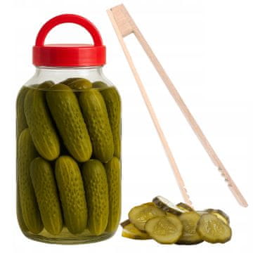 CHOM300/A staklenka 3L ZA kiseljenje krastavaca, kupusa, kiselih krastavaca, s poklopcem i hvataljkom