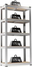 33 Skladišni regal, 5-katni, 180x90x40cm, nosivost police 175kg