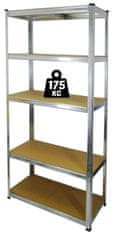 33 Skladišni regal, 5-katni, 180x90x40cm, nosivost police 175kg