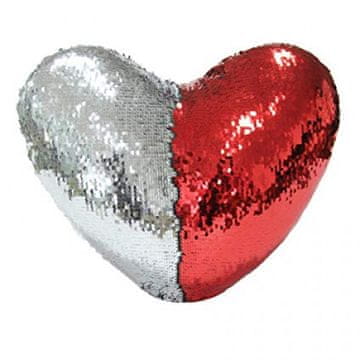 48329S Srebrni jastuk sa šljokicama u obliku srca za Valentinovo