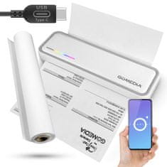 Stolni termalni pisač za dokumente, papir A4 rola, Bluetooth, Android, IOS