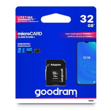 GoodRam 32GB brza Micro SD memorijska kartica s C10 U1 adapterom 100MB/s