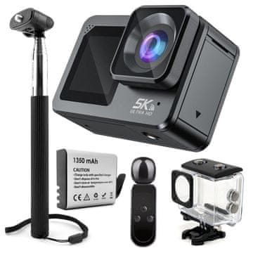 5K UHD 60FPS WiFi USB-C Sportska kamera Daljinski upravljač Mikrofon EIS Stabilizacijski štapić