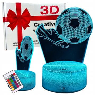Creative Noćna stolna lampa za djecu, nogometne kopačke 3D, osvijetljena + daljinski upravljač