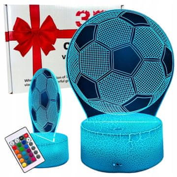 Creative Noćna stolna lampa za djecu s nogometnom loptom 16 LED 3D + daljinski upravljač