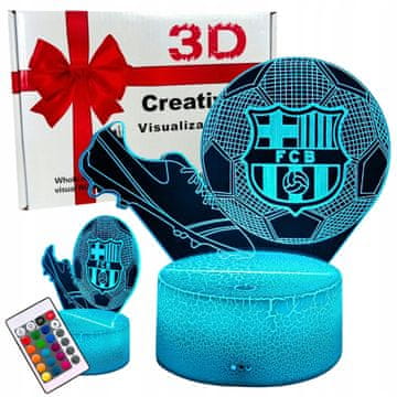 Creative Noćna stolna lampa za djecu FC Barcelona Nogomet 16 LED 3D + daljinski upravljač