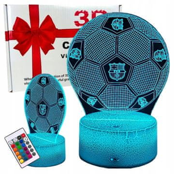 Creative Noćna stolna lampa za djecu s grbom nogometnog kluba Barcelona 16 LED 3D + daljinski upravljač