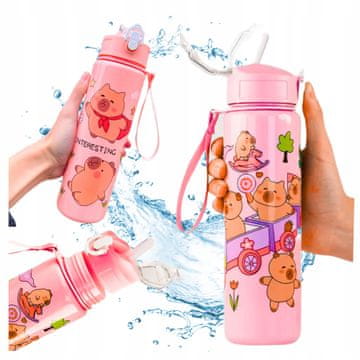 Boca za vodu Capybara sa slamkom za djecu u školu 690 ml