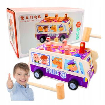 N&Y Drvena Montessori senzorna igra vještina s policijskim automobilom