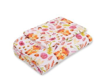 Bobono Set posteljine za bebe s punjenjem, 2 dijela, 75x100cm NOVOROĐENČE - lisica u vijencu