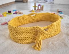 MY SWEET BABY Nosiljka za lutke Moses Basket boho pamučna - žuta