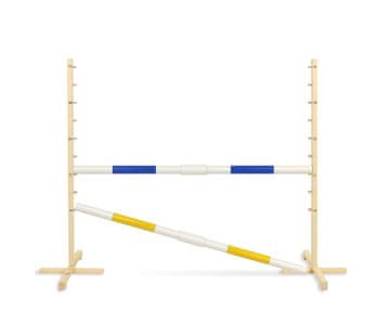 BB Prepona za skakanje za hobi konja 160 cm, v-120 cm, dvije grede - plava i žuta