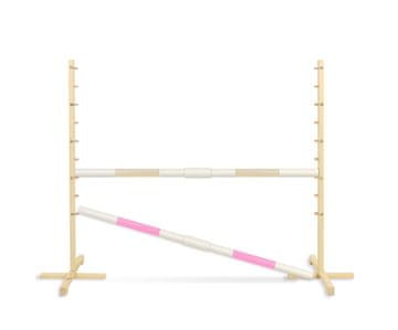 BB Prepona za skakanje za konja Hobby Horse 160 cm, v-120 cm, dvije grede - bež i svijetlo ružičasta