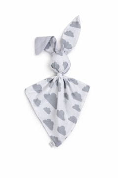 MY SWEET BABY Mekana, plišana pamučna dekica DOUDOU s motivom zeca - Sivi oblaci - siva