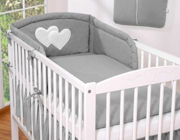 Bobono Posteljina od 2 dijela 120x90 - Antracit srca