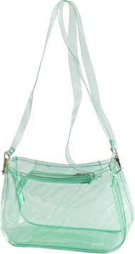 Nikcorp Vodootporna prozirna torbica Crossbody, PVC torba preko ramena, zeleni detalji, podesivi remen, 20x12x7 cm, za festivale, plažu i putovanja, moderna ženska torbica za mobitel i svakodnevnu uporabu
