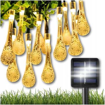 Lampe u obliku suze, ledenice ZA vrtnu girlandu ZA balkon, solarne 80 LED toplih