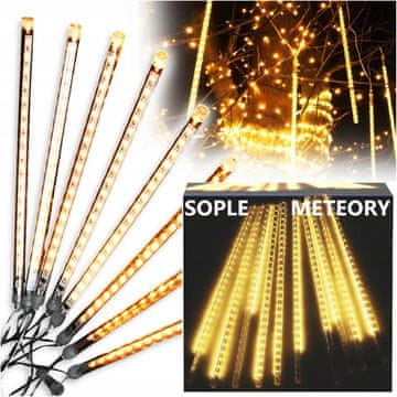 LED lampice za božićno drvce ledenice meteoriti padajući snijeg tople 50CM 8 ledenica