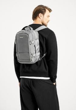Wittchen Unisex višenamjenski 2-u-1 ruksak s motivom aviona, sivi poliester