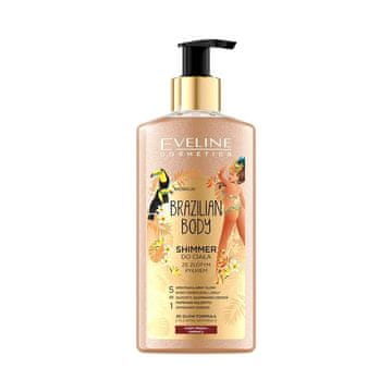 Eveline brazilski balzam za tijelo s svjetlucavim efektom i zlatnim prahom 5 u 1 za sve tonove kože 150 ml