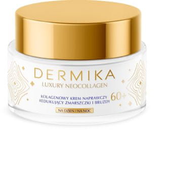 Dermika Luxury Neocollagen 60+ krema za obnavljanje kolagena za smanjenje bora i linija za dan i noć 50 ml