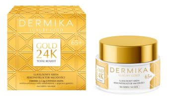 Dermika Luxury Gold 24K Total Benefit luksuzna krema za obnovu kože 65+ za dan i noć 50 ml