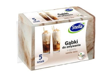 Stella spužvice za pranje posuđa s mirisom vanilije i lattea, 5 kom.