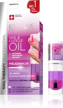 Eveline Nail Therapy Professional hidratantno 3 u 1 ulje za suhe zanoktice i nokte 8 ml