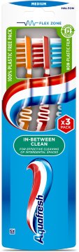 GSK Aquafresh In-Between Clean četkica za zube - srednja, trio od 3