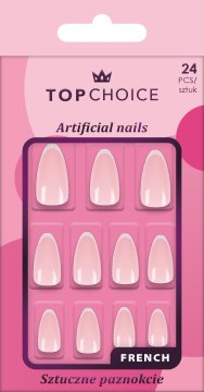 TOP CHOICE TOP izbor Umjetni nokti Long Almond Frech 1 pakiranje - 24 kom.