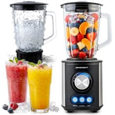 Berdsen Stakleni blender za smoothieje, koktele, drobljenje leda, 1,5 l, 800 W, BD-751, , crni