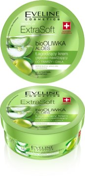 Eveline Extra Soft organska umirujuća dubinski hidratantna krema za lice i tijelo s maslinom i alojom 175 ml