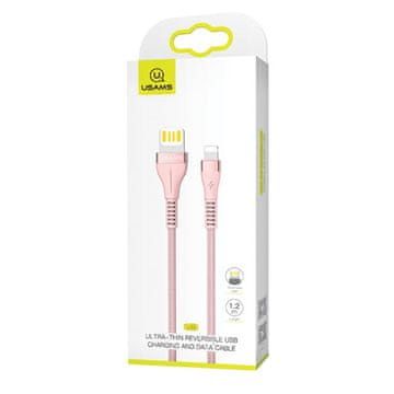 USAMS Lightning kabel 1,2 m za brzo punjenje, ružičaste boje