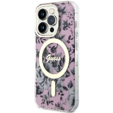 Guess Guess Tvrda Futrola Za Iphone 14 Pro Max S Cvijećem Za Magsafe