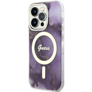 Guess Guess Futrola Za Iphone 14 Pro Za Magsafe Tvrda Zaštita Zlatni Mramor
