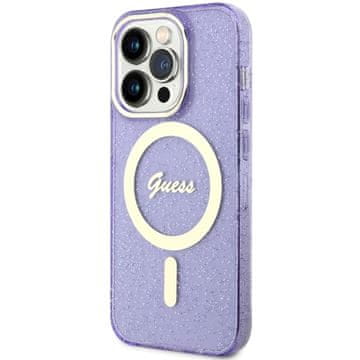 Guess Guess Futrola Za Iphone 14 Pro 6.1 Tvrda Futrola Za Magsafe 4G Zlatna S Šljokicama