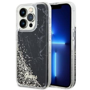 Guess tekuća glitter mramorna crna maskica za iPhone 14 Pro