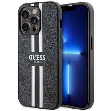 Guess Futrola za iPhone 14 Pro Max 4G s printanim prugama MagSafe crna