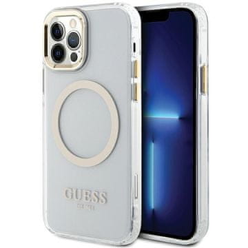 Guess metalna kontura MagSafe maskice za iPhone 12 zlatne boje