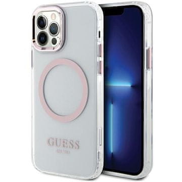 Guess metalna kontura MagSafe maskice za iPhone 12, roza