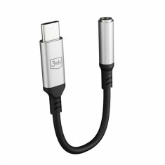 3MK USB-C adapter Jack 3.5mm DAC crni