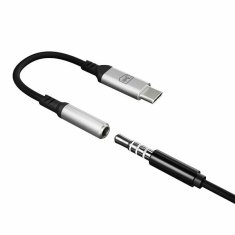 3MK USB-C adapter Jack 3.5mm DAC crni